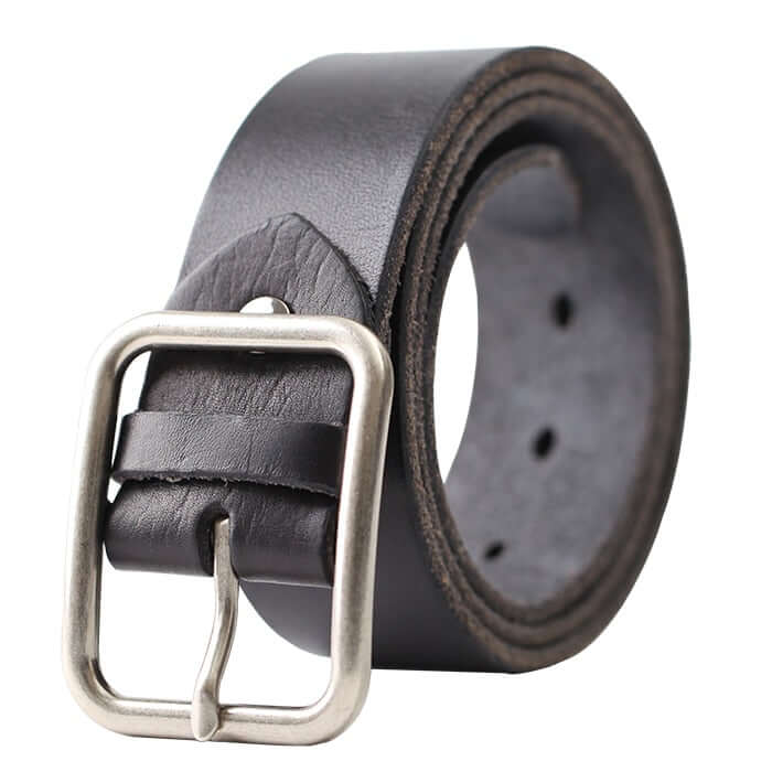 Shop Now & Get Free Shipping + We'll Pay The Tax! This leather belt is the perfect way to accentuate your outfit. Genuine leather and a retro style buckle.