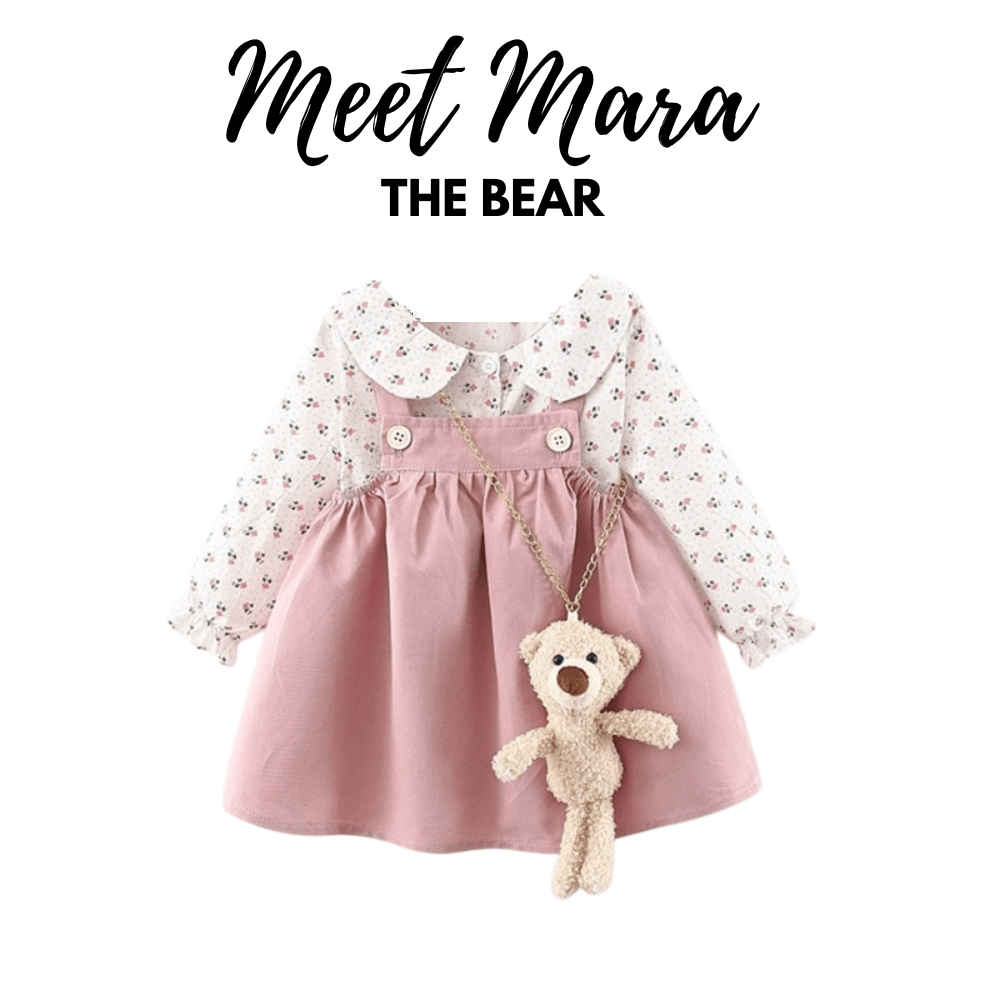 Shop Now & Get Free Shipping + We'll Pay The Tax! Princess Flower Shirt is a dress made from a light-weight cotton blend. Comes with Mara, the bear who cares.