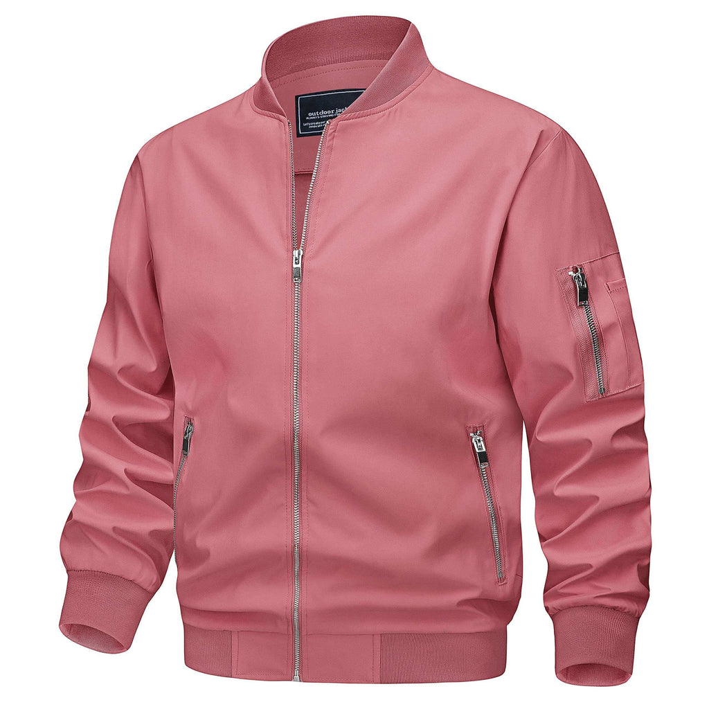 Drestiny-Pink-Men's Lightweight Thin Bomber Jacket