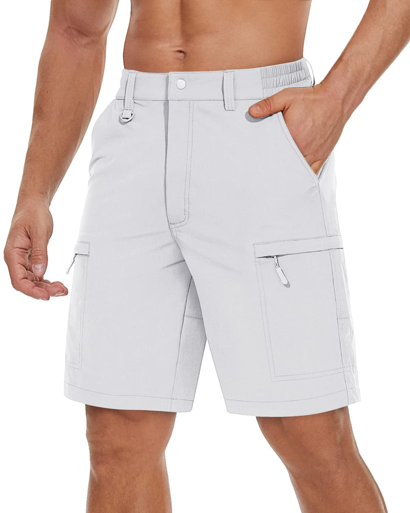 Men's Quick Dry White Cargo Shorts