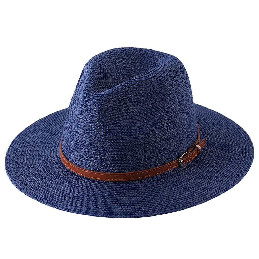 Stylish Dark Blue Panama straw hat from Drestiny. Free shipping + tax covered. Seen on FOX, NBC, CBS. Save up to 50% now!