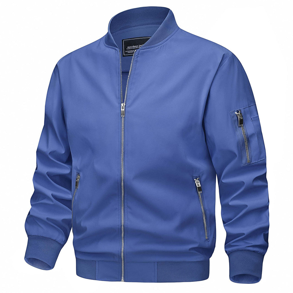 Drestiny-Blue-Men's Lightweight Thin Bomber Jacket