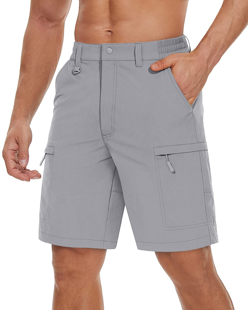 Men's Quick Dry Light Grey Cargo Shorts