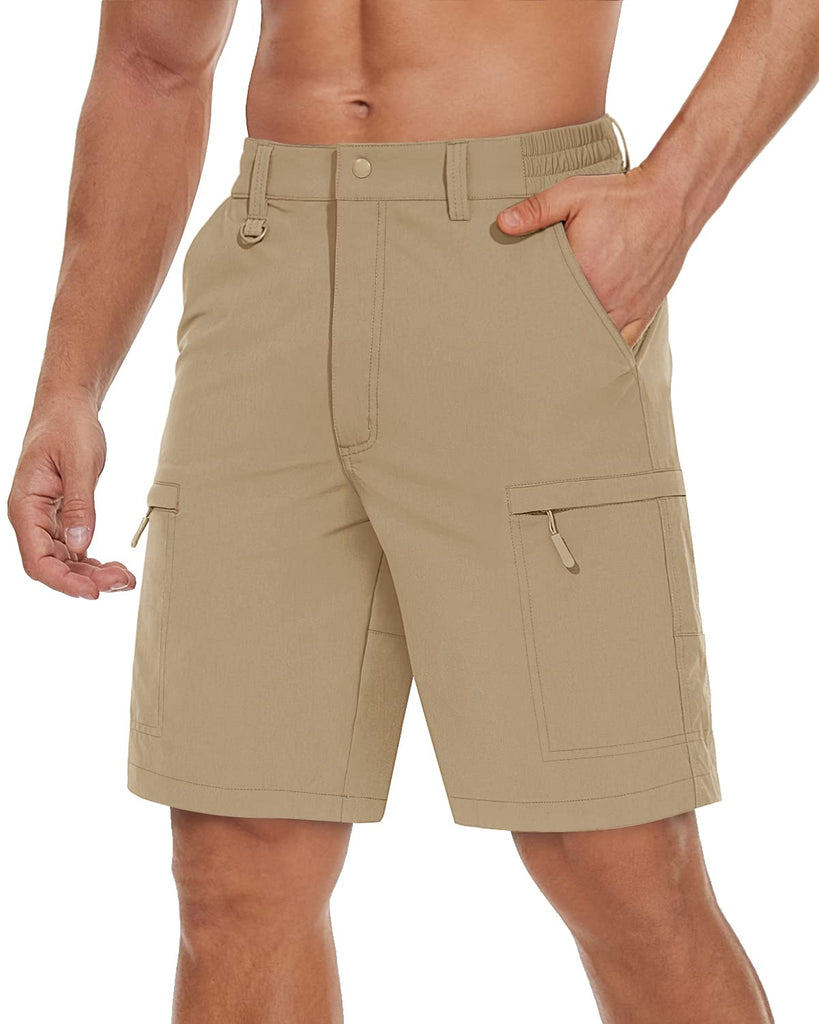 Men's Quick Dry Khaki Cargo Shorts