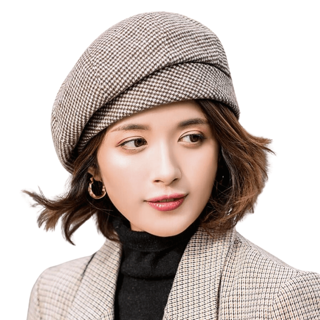 Women's Cotton Plaid Beret