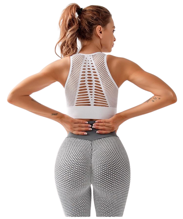 Women's Sexy Mesh Fitness Crop Top