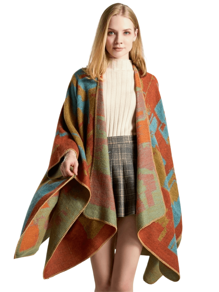 Shop Now & Get Free Shipping + We'll Pay The Tax! This Women's Open Front Wrap Shawl is a beautiful, lightweight, lovely shawl for staying warm. High neckline.