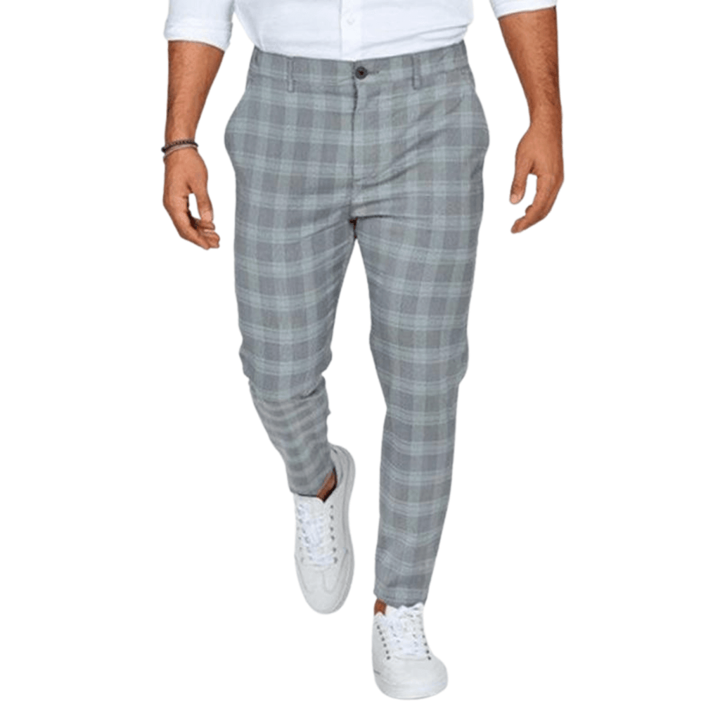 Men's Fashion Plaid Printed Pencil Pants