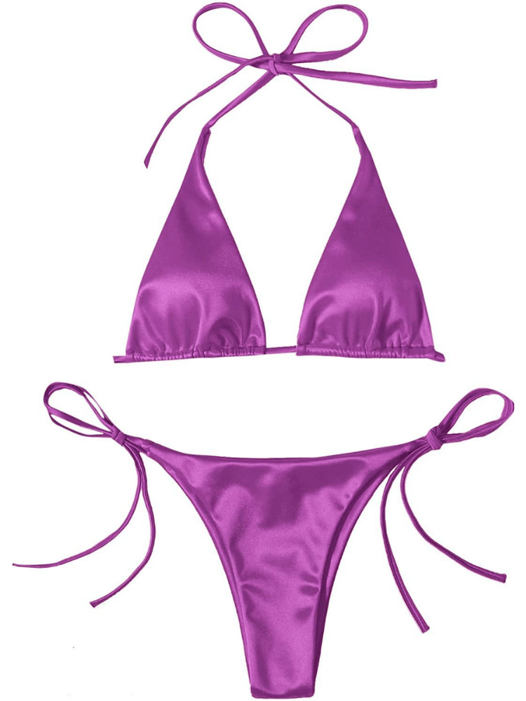 Shop Drestiny for a trending Women's Metallic Purple Halter Top Two-Piece Bikini. Enjoy free shipping and let us cover the taxes! Save up to 50% off!