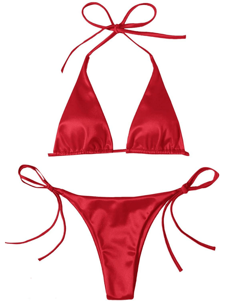 Shop Drestiny for a trending Women's Metallic Red Halter Top Two-Piece Bikini. Enjoy free shipping and let us cover the taxes! Save up to 50% off!
