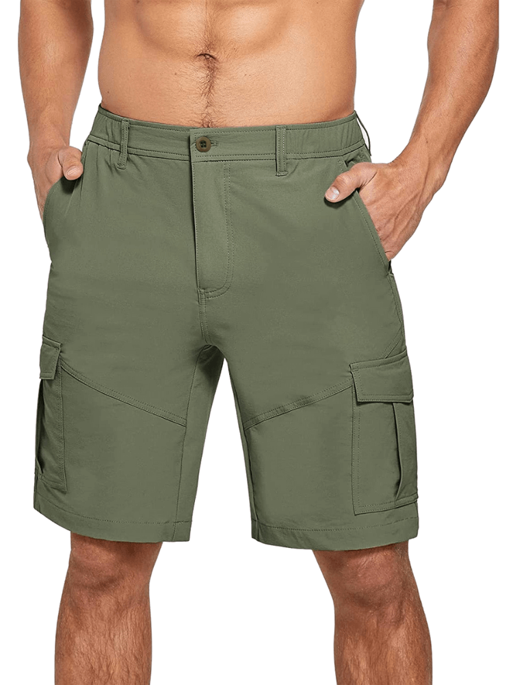 Men's Cotton Green Cargo Golf Shorts