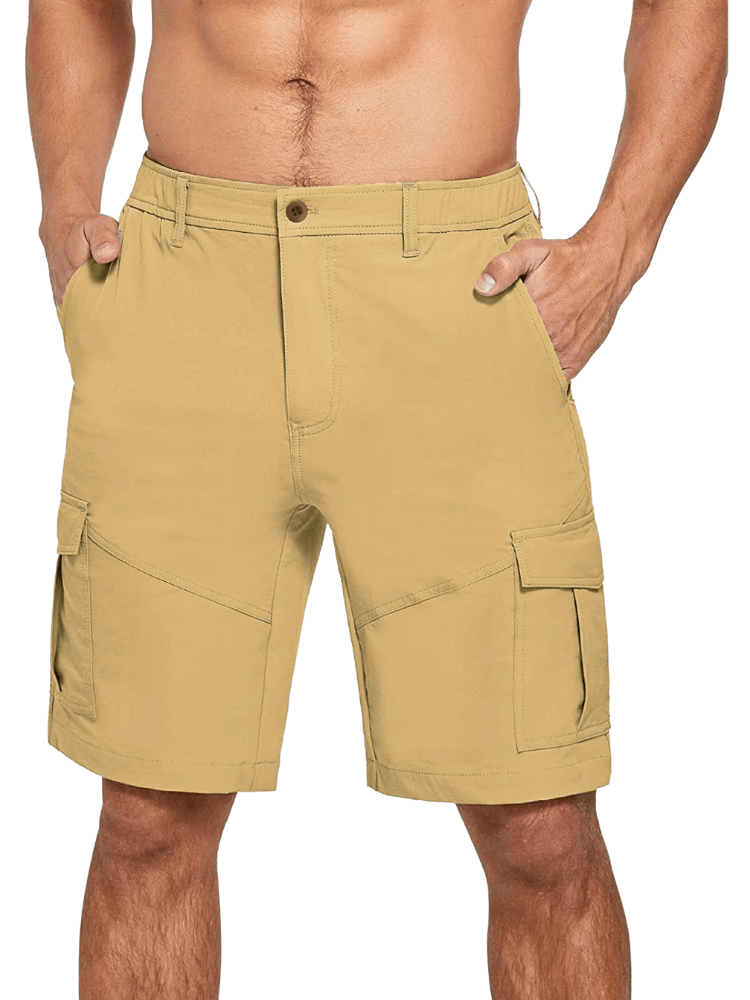 Men's Cotton Khaki Cargo Golf Shorts