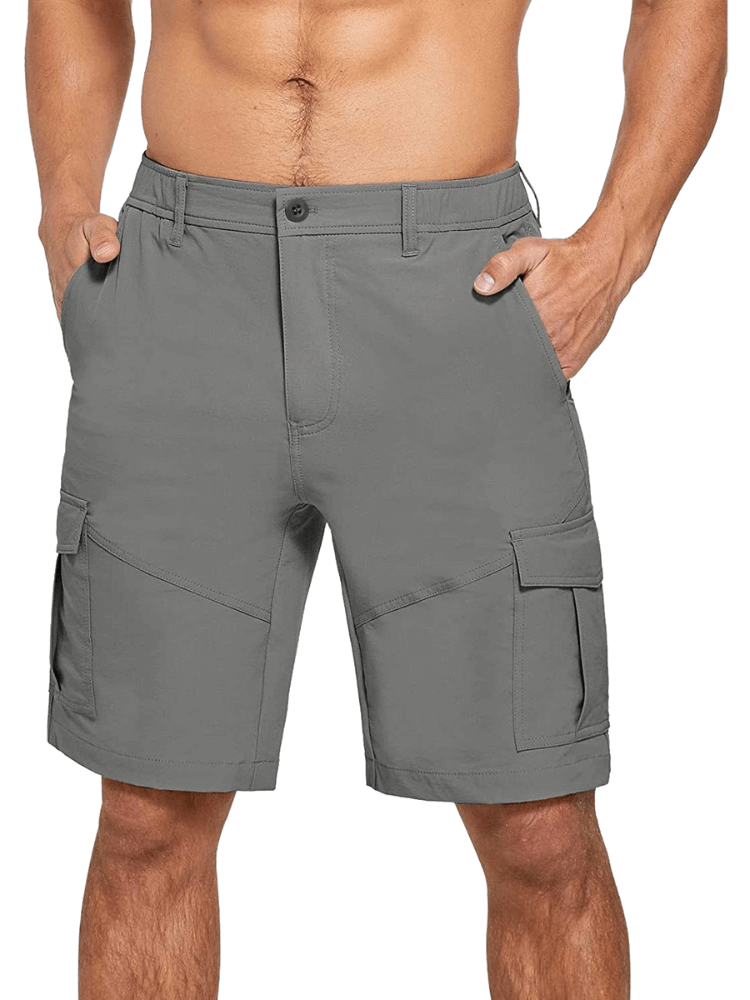 Men's Cotton Grey Cargo Golf Shorts