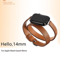 Thumbnail for Double Tour Leather Strap Apple Watch -, Watch Bands , Drestiny , Australia, Black, Blue Grey, Brown, Canada, Coffee, Dark Blue, Dark Green, Deep Pink, Gender_Men, Gender_Women, Grey, New Zealand, Orange, Purple, Sky Blue, United Kingdom, United States, Watch Bands, White, Wine Red, Yellow , Drestiny , www.shopdrestiny.com