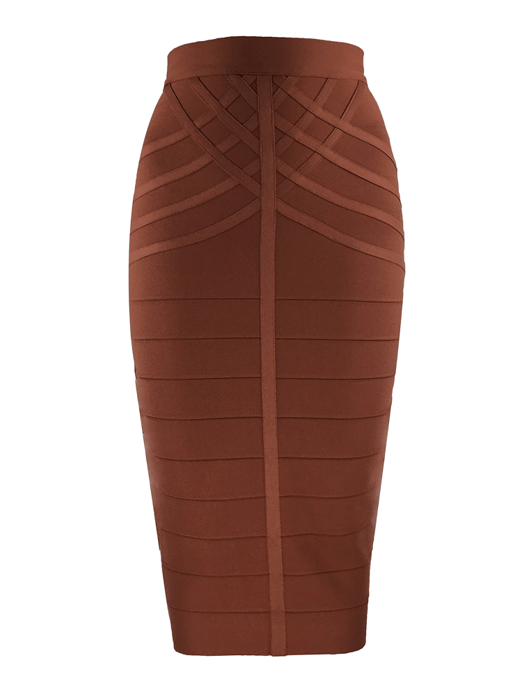 Women's Brown Midi Bandage Skirts - 9 Colors!