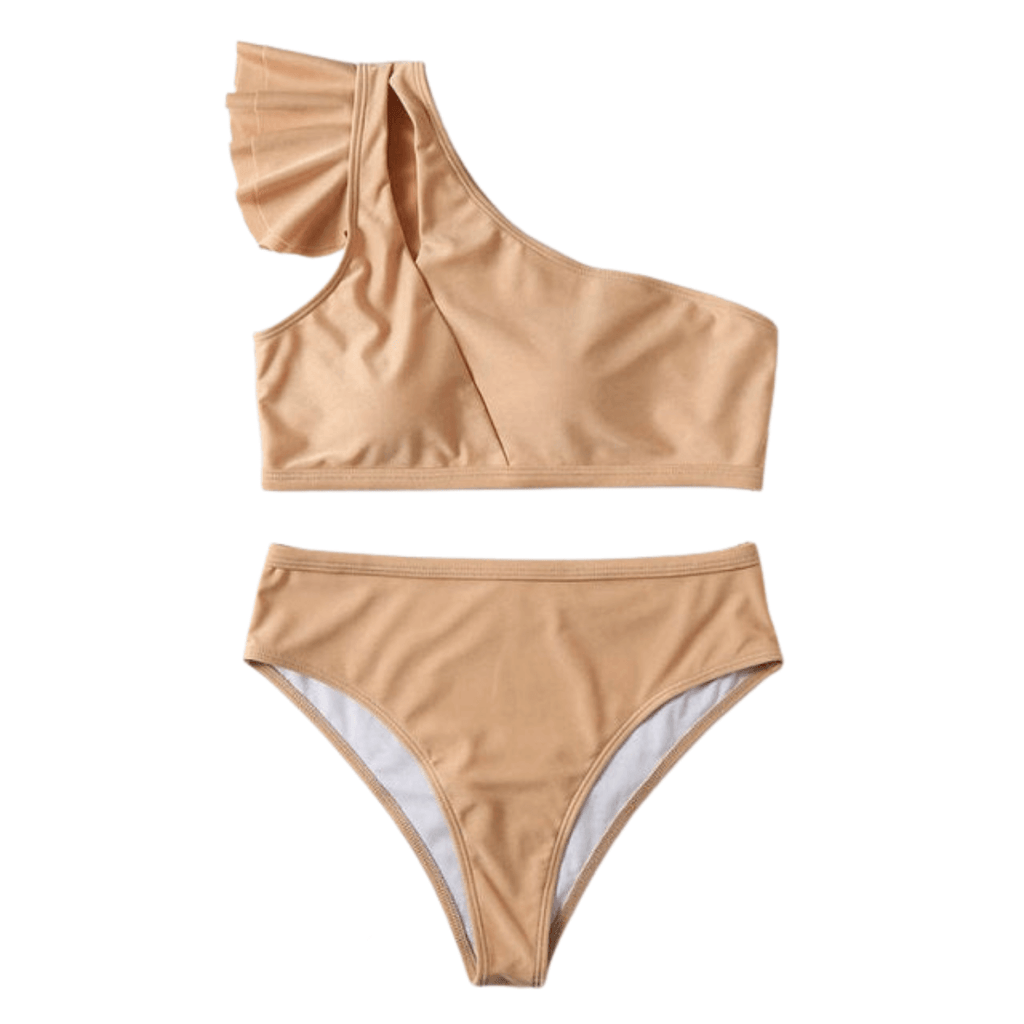 "Turn heads at the beach with the Women's Sexy One Shoulder High Waist Bikini. Shop now at Drestiny and enjoy free shipping, plus we'll cover the tax! Save up to 50% off!"