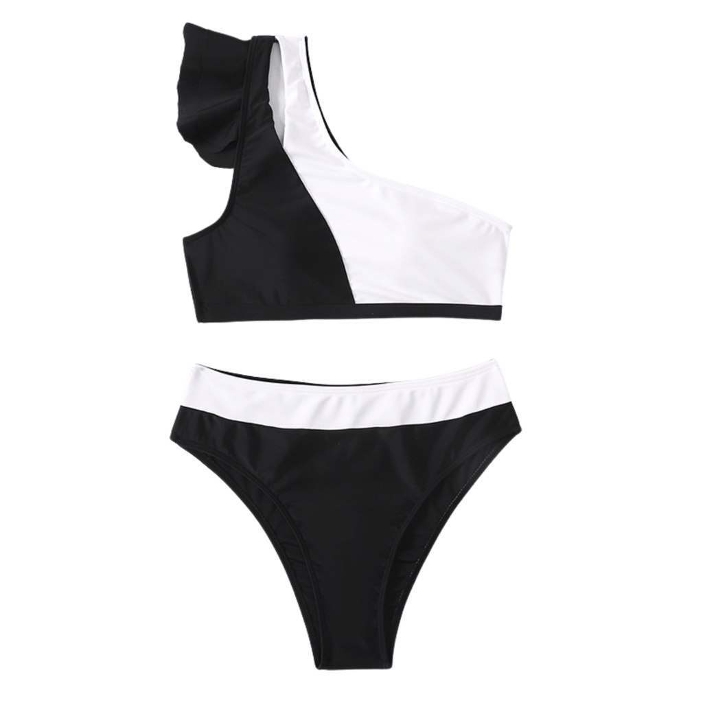 "Turn heads at the beach with the Women's Sexy One Shoulder High Waist Bikini. Shop now at Drestiny and enjoy free shipping, plus we'll cover the tax! Save up to 50% off!"