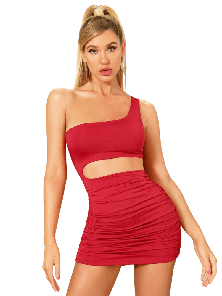 Women's Cut Out One Shoulder Mini Dress