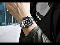 Discover the ultimate in luxury with the Men's Sapphire Stainless Steel Luxury PAGANI Watch, a stunning alternative to the iconic Rolex Daytona! Enjoy the perks of free shipping and tax coverage when you shop at Drestiny. As seen on FOX, NBC, and CBS. Hur