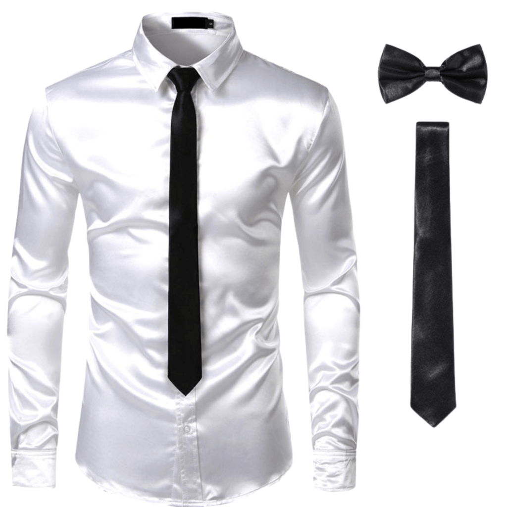 Stylish men's 3-piece silk dress shirt set with ties. Shop Drestiny for free shipping and tax covered. Save up to 50% off!