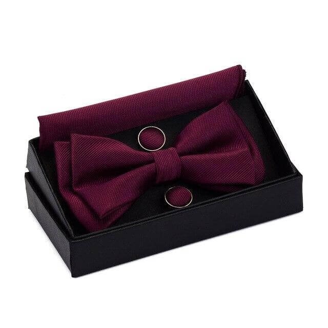 Get the perfect finishing touch for your outfit with this high-quality bow tie and cufflink set. It comes with a pocket square and a stylish box. Shop at Drestiny now and enjoy free shipping. We'll even cover the tax! Don't miss out on this limited-time o