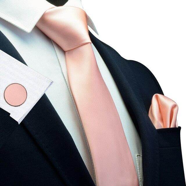 Men's Pink Silk Tie & Pocket Square - Complete your sophisticated look with this luxurious set. Includes matching cufflinks. Shop now and enjoy free shipping. Limited time offer, save up to 50%!