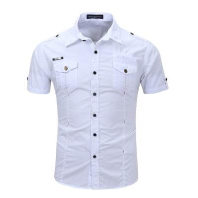Short Sleeve Cargo Dress Shirt - Some Plus Sizes Available! - Drestiny