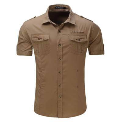 Short Sleeve Cargo Dress Shirt - Some Plus Sizes Available! - Drestiny