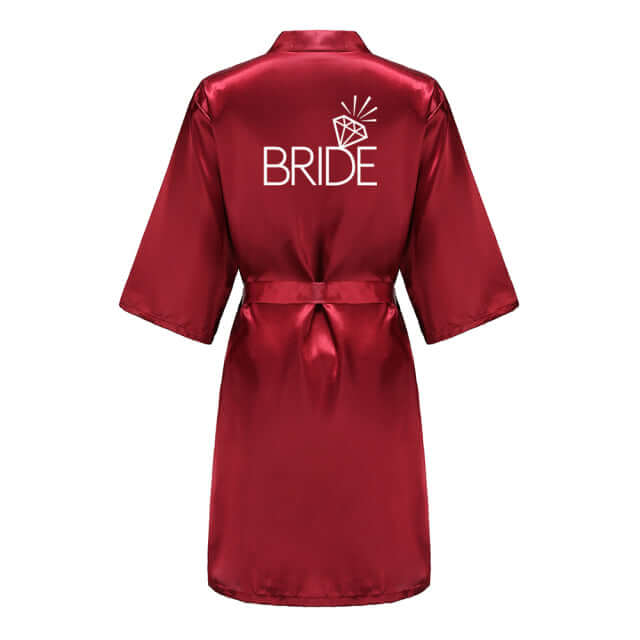 Elevate your wedding party with wine red satin kimono robes from Drestiny. Enjoy free shipping and tax covered. Limited time offer - save up to 50%!