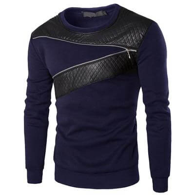 Men's Leather Zipper Sweater - Drestiny