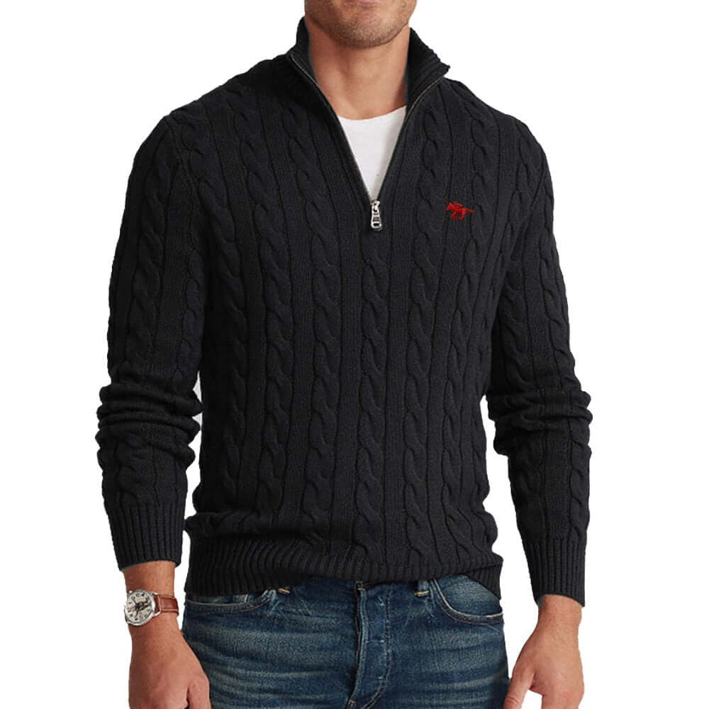 Men's Cable Knit Half Zip Sweater