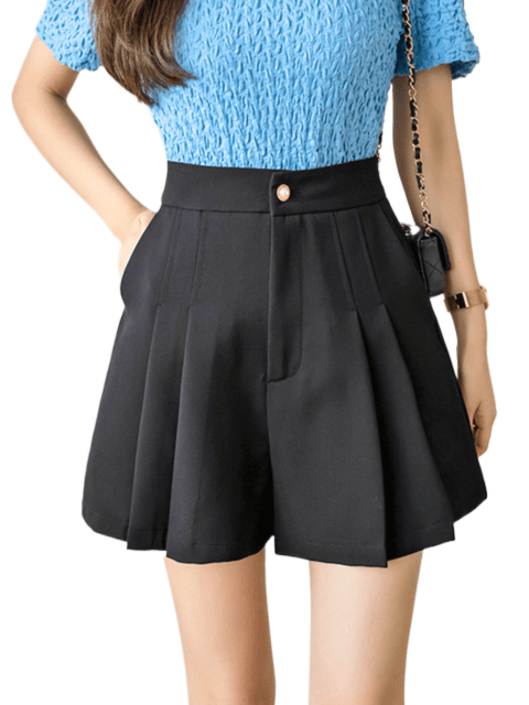 Discover the chic Women's Black Pleated High Waist Shorts at Drestiny. Enjoy free shipping and tax covered. Seen on FOX, NBC, CBS. Save up to 50% off!