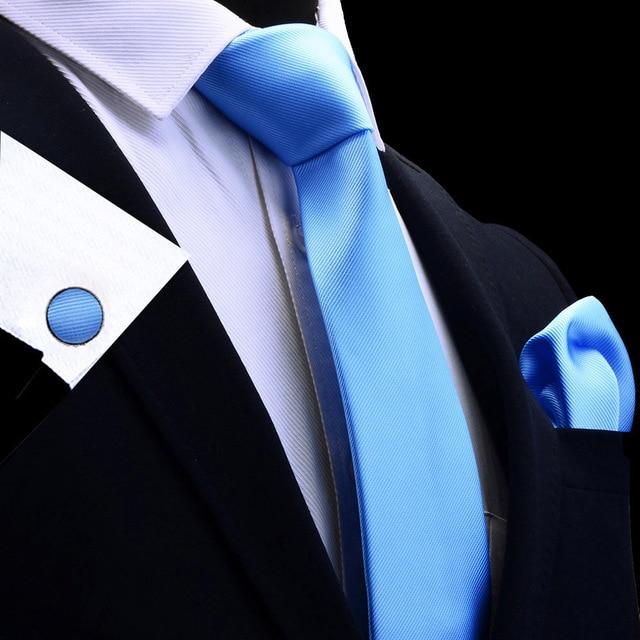 Men's Light Blue Silk Tie & Pocket Square - Complete your sophisticated look with this luxurious set. Includes matching cufflinks. Shop now and enjoy free shipping. Limited time offer, save up to 50%!