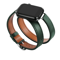 Thumbnail for Double Tour Leather Strap Apple Watch -, Watch Bands , Drestiny , Australia, Black, Blue Grey, Brown, Canada, Coffee, Dark Blue, Dark Green, Deep Pink, Gender_Men, Gender_Women, Grey, New Zealand, Orange, Purple, Sky Blue, United Kingdom, United States, Watch Bands, White, Wine Red, Yellow , Drestiny , www.shopdrestiny.com