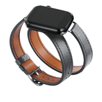Thumbnail for Double Tour Leather Strap Apple Watch -, Watch Bands , Drestiny , Australia, Black, Blue Grey, Brown, Canada, Coffee, Dark Blue, Dark Green, Deep Pink, Gender_Men, Gender_Women, Grey, New Zealand, Orange, Purple, Sky Blue, United Kingdom, United States, Watch Bands, White, Wine Red, Yellow , Drestiny , www.shopdrestiny.com