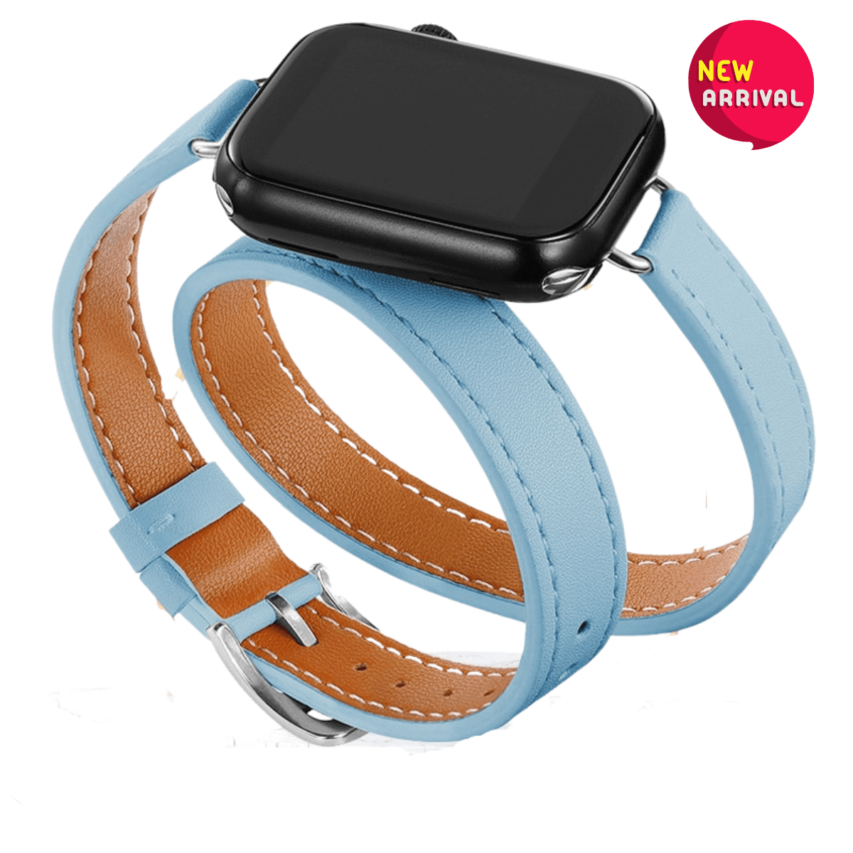 Double Tour Leather Strap Apple Watch -, Watch Bands , Drestiny , Australia, Black, Blue Grey, Brown, Canada, Coffee, Dark Blue, Dark Green, Deep Pink, Gender_Men, Gender_Women, Grey, New Zealand, Orange, Purple, Sky Blue, United Kingdom, United States, Watch Bands, White, Wine Red, Yellow , Drestiny , www.shopdrestiny.com