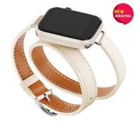 Thumbnail for Double Tour Leather Strap Apple Watch -, Watch Bands , Drestiny , Australia, Black, Blue Grey, Brown, Canada, Coffee, Dark Blue, Dark Green, Deep Pink, Gender_Men, Gender_Women, Grey, New Zealand, Orange, Purple, Sky Blue, United Kingdom, United States, Watch Bands, White, Wine Red, Yellow , Drestiny , www.shopdrestiny.com