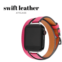 Thumbnail for Double Tour Leather Strap Apple Watch -, Watch Bands , Drestiny , Australia, Black, Blue Grey, Brown, Canada, Coffee, Dark Blue, Dark Green, Deep Pink, Gender_Men, Gender_Women, Grey, New Zealand, Orange, Purple, Sky Blue, United Kingdom, United States, Watch Bands, White, Wine Red, Yellow , Drestiny , www.shopdrestiny.com