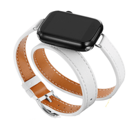 Thumbnail for Double Tour Leather Strap Apple Watch -, Watch Bands , Drestiny , Australia, Black, Blue Grey, Brown, Canada, Coffee, Dark Blue, Dark Green, Deep Pink, Gender_Men, Gender_Women, Grey, New Zealand, Orange, Purple, Sky Blue, United Kingdom, United States, Watch Bands, White, Wine Red, Yellow , Drestiny , www.shopdrestiny.com