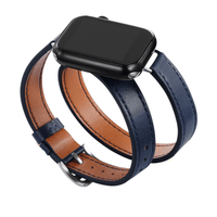 Thumbnail for Double Tour Leather Strap Apple Watch -, Watch Bands , Drestiny , Australia, Black, Blue Grey, Brown, Canada, Coffee, Dark Blue, Dark Green, Deep Pink, Gender_Men, Gender_Women, Grey, New Zealand, Orange, Purple, Sky Blue, United Kingdom, United States, Watch Bands, White, Wine Red, Yellow , Drestiny , www.shopdrestiny.com