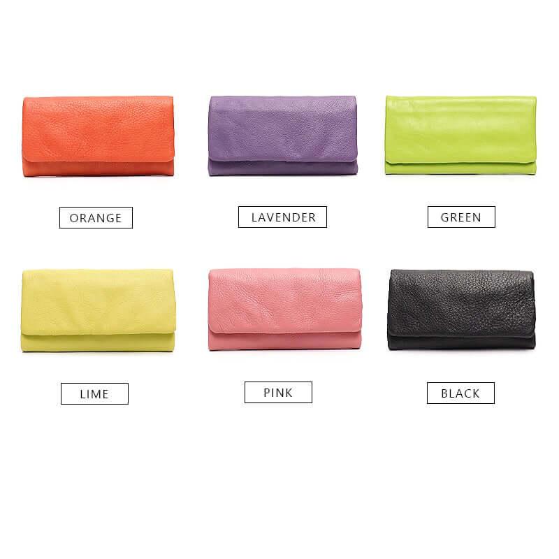 Women's Genuine Leather Long Wallet For Women -, Wallet , Drestiny , Australia, Black, Canada, FR, Lime, New Zealand, Orange, Pink, Purple, United Kingdom, United States, Wallets , Drestiny , www.shopdrestiny.com